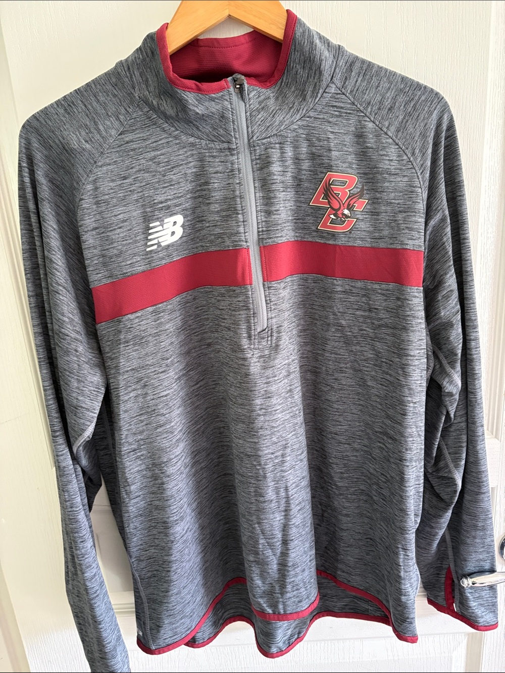 New Balance Gray and Maroon Half-Zip Pullover